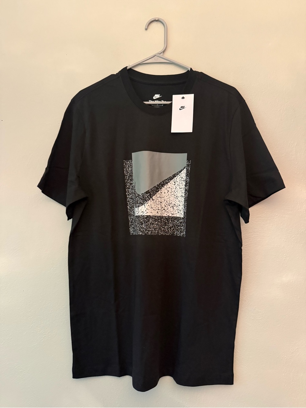 Nike Black Short-Sleeve Tee with Gray & White Graphic
